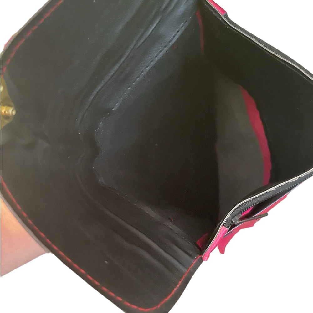 Prym pink leather long wallet, trifold. - Picture 8 of 9
